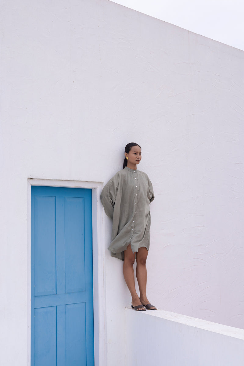 Linen Thoughts into Things Shirt Dress