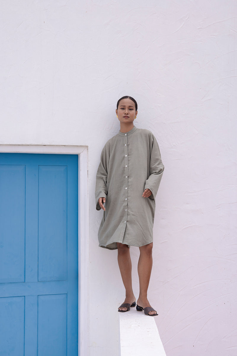 Linen Thoughts into Things Shirt Dress