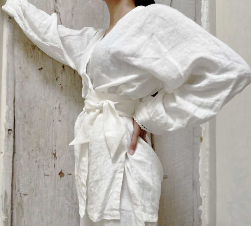 Linen Thoughts into Things Kimono Top