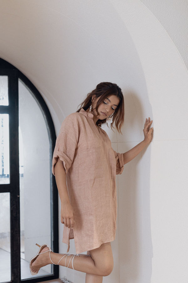 Linen Thoughts into Things Shirt Dress